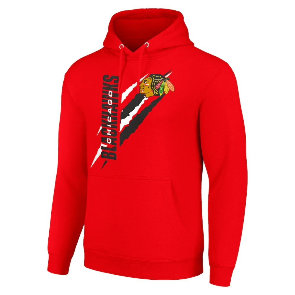 Chicago Blackhawks Starter Color Scratch Fleece Pullover Hoodie - Red | US 201059244