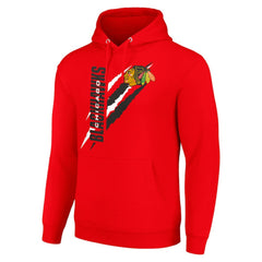 Chicago Blackhawks Starter Color Scratch Fleece Pullover Hoodie - Red | US 201059244