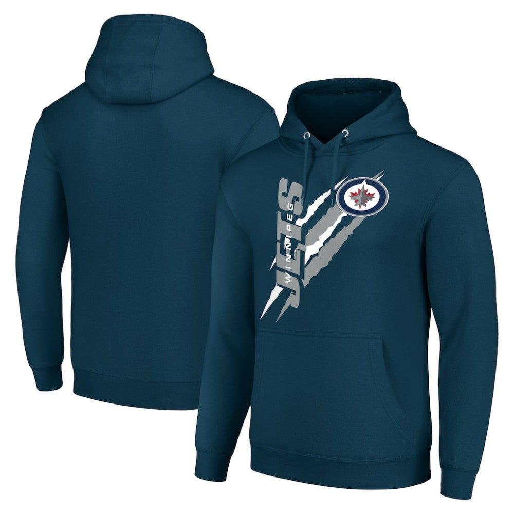 Winnipeg Jets Starter Color Scratch Fleece Pullover Hoodie - Blue | US 201059250