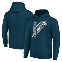 Winnipeg Jets Starter Color Scratch Fleece Pullover Hoodie - Blue | US 201059250