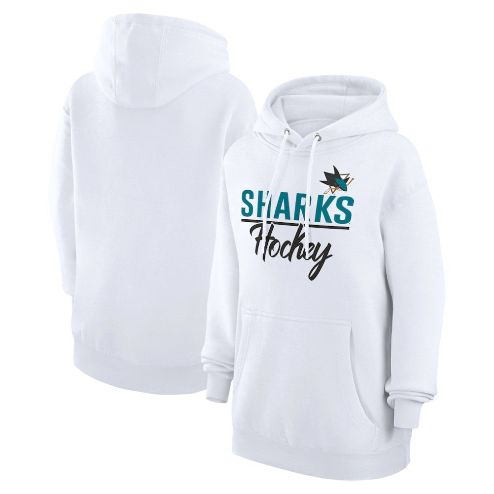 San Jose Sharks G-III 4Her by Carl Banks Women's Team Fleece Pullover Hoodie - White | US 201059291