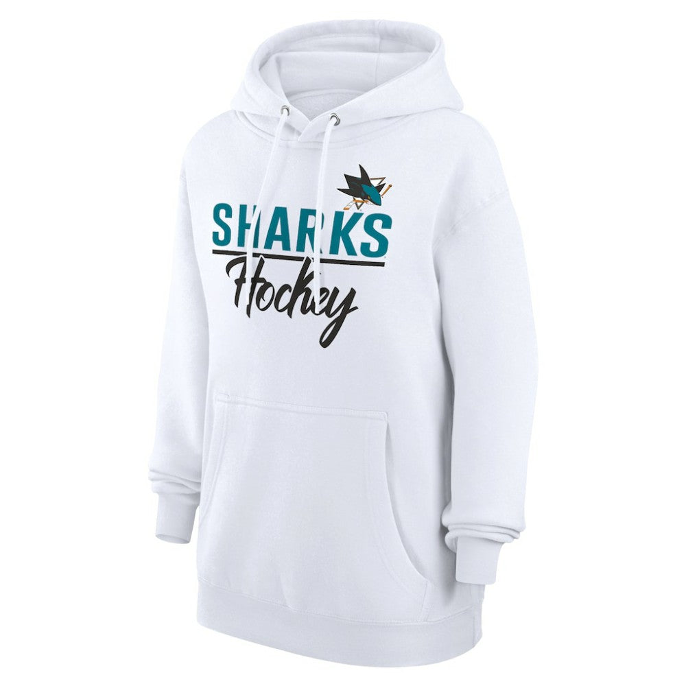 San Jose Sharks G-III 4Her by Carl Banks Women's Team Fleece Pullover Hoodie - White | US 201059291
