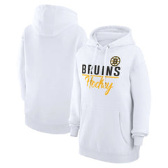 Boston Bruins G-III 4Her by Carl Banks Women's Team Fleece Pullover Hoodie - White | US 201059332