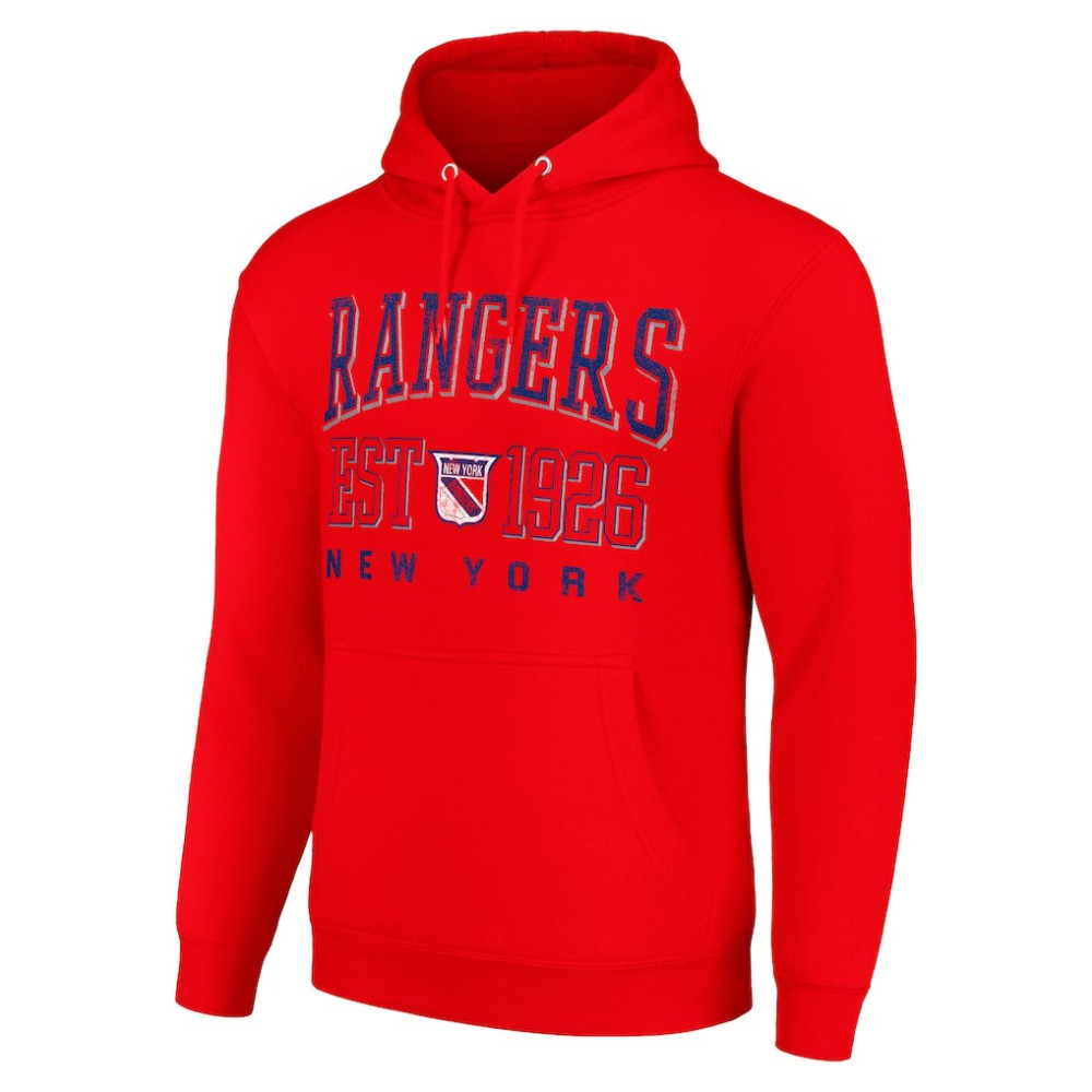 New York Rangers Starter Retro Graphic Pullover Hoodie - Red | US 201059350