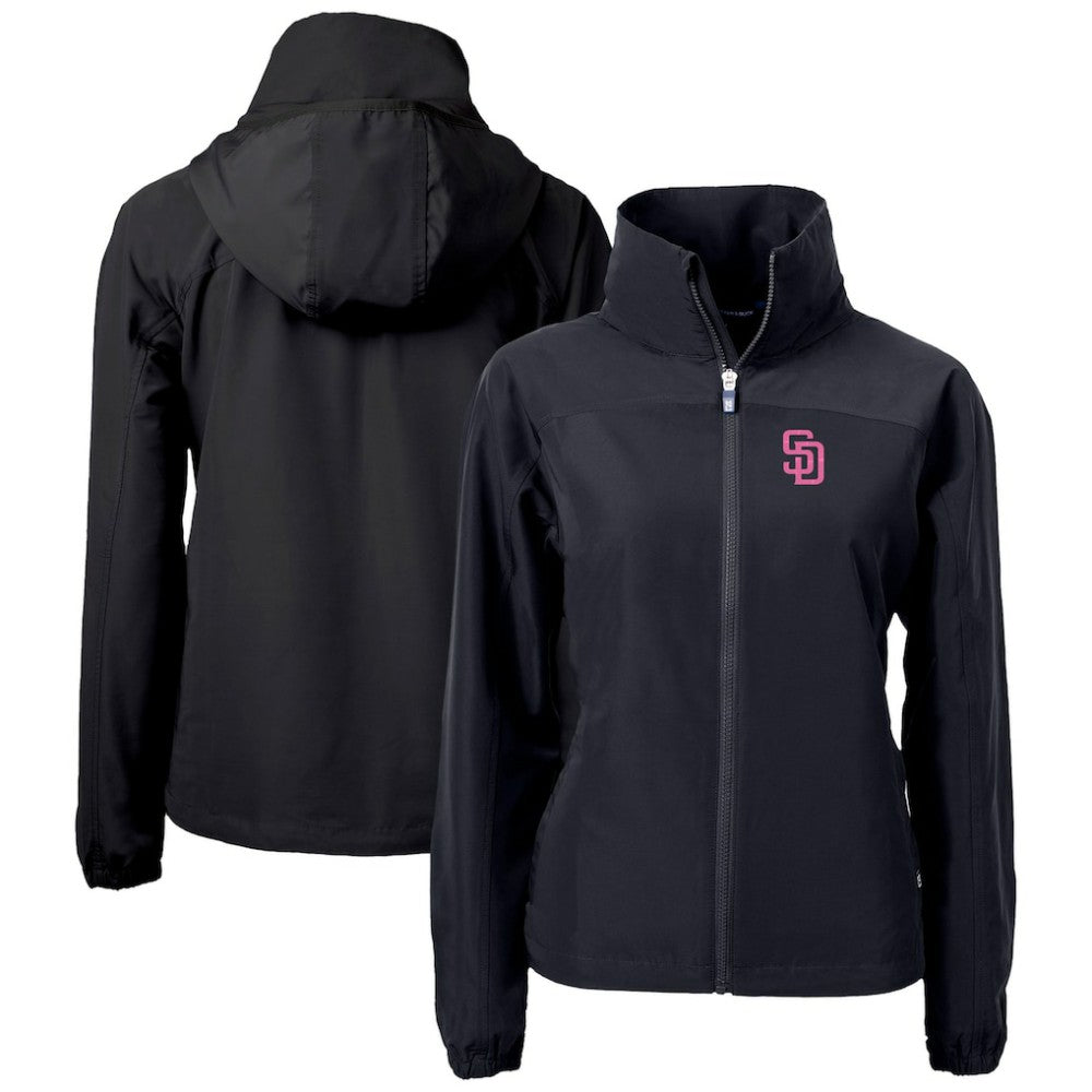San Diego Padres Cutter & Buck Women's City Connect Charter Eco Recycled Full-Zip Jacket - Black Jackets