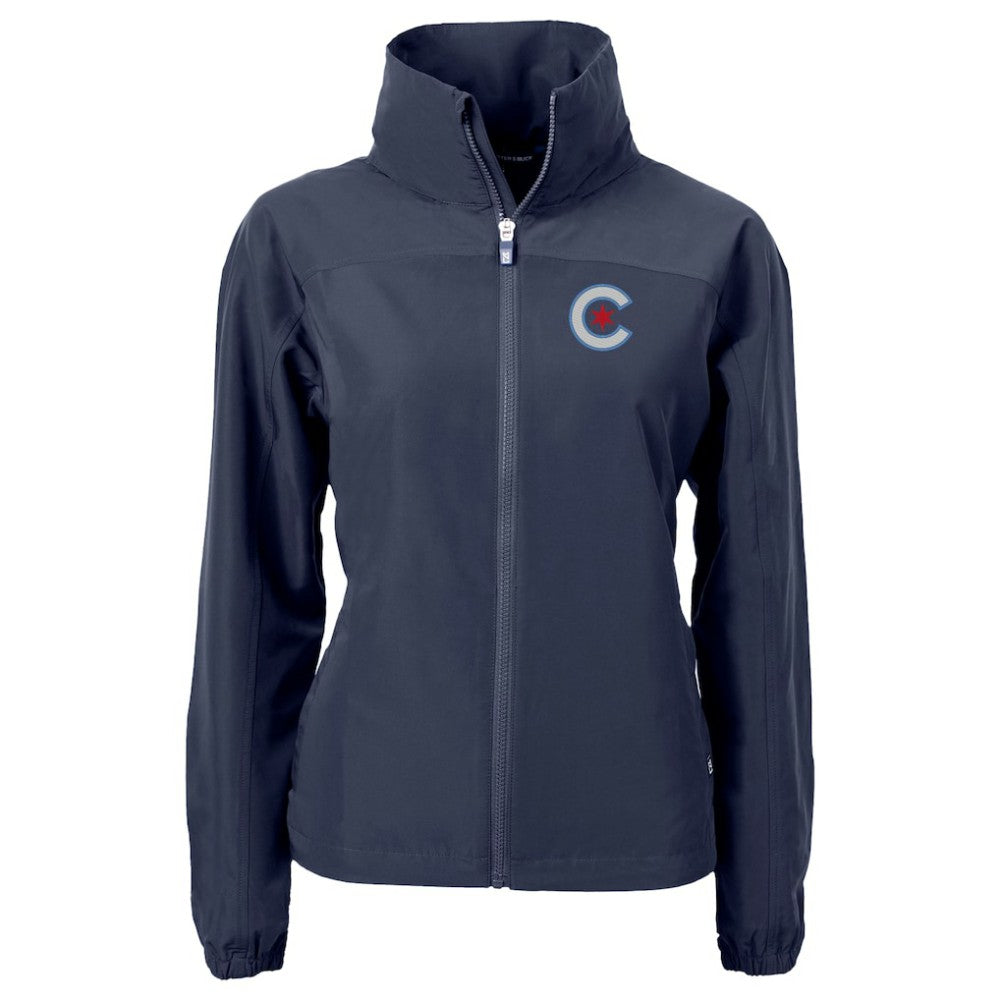 Chicago Cubs Cutter & Buck Women's City Connect Charter Eco Recycled Full-Zip Jacket - Navy Jackets