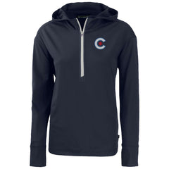 Chicago Cubs Cutter & Buck Women's City Connect Daybreak Eco Recycled Half-Zip Hoodie - Navy Hoodies