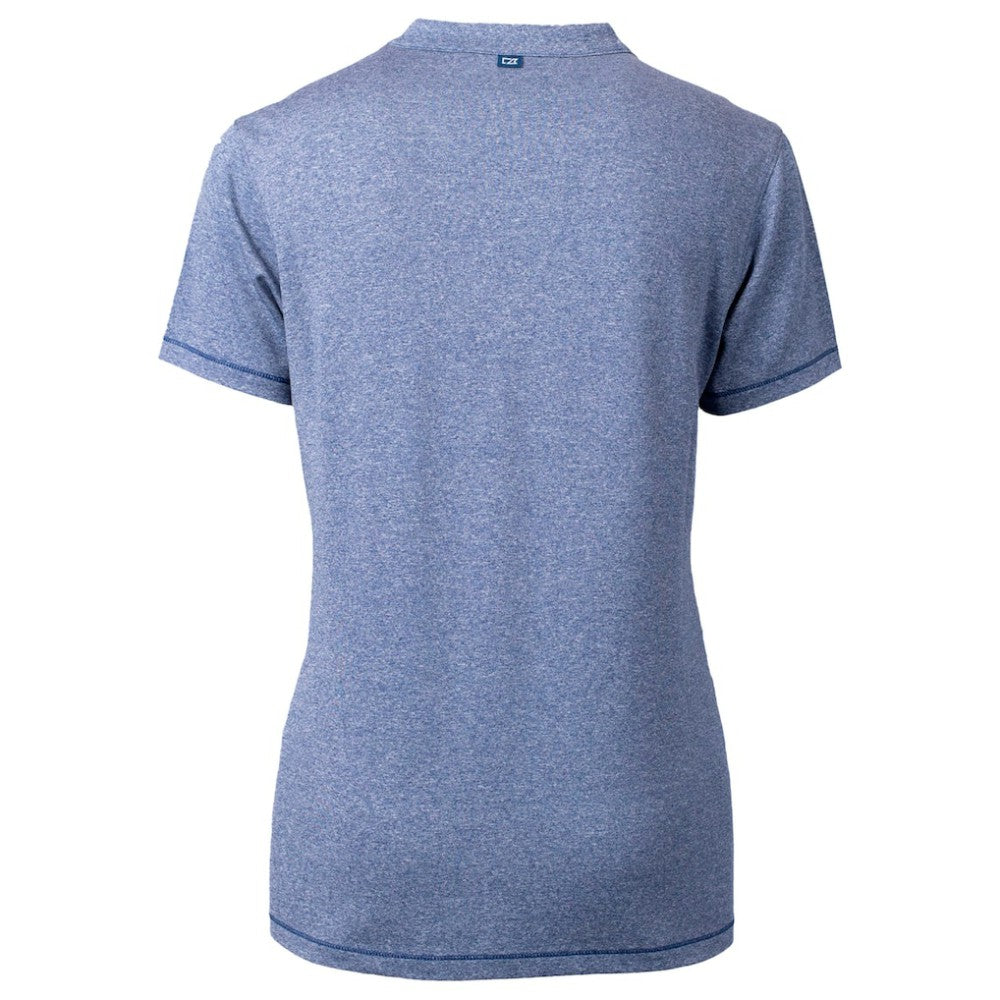 Chicago Cubs Cutter & Buck Women's City Connect Forge Heathered Stretch Blade Top - Heather Navy Tops