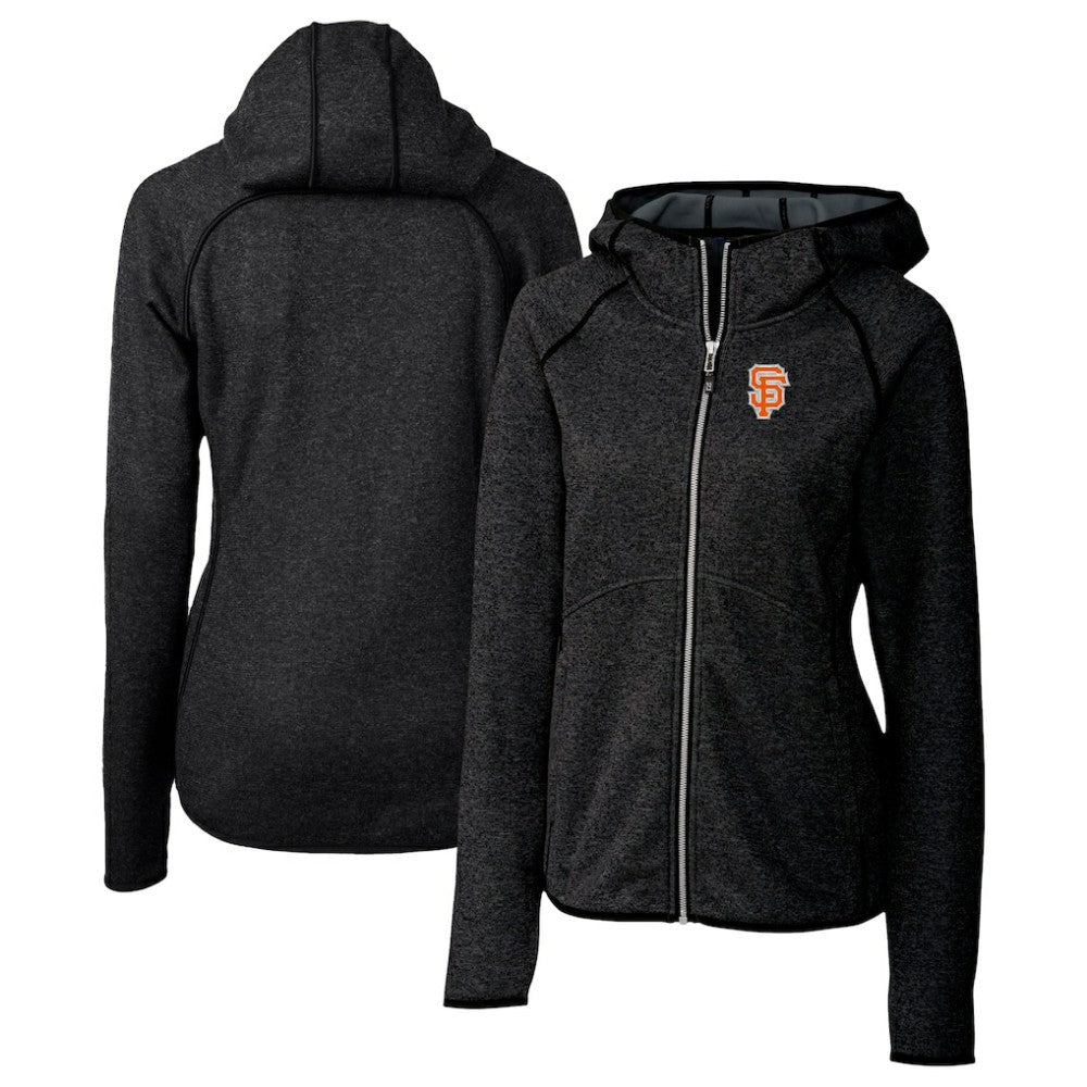 San Francisco Giants Cutter & Buck Women's City Connect Mainsail Full-Zip Hooded Jacket - Heather Charcoal Jackets