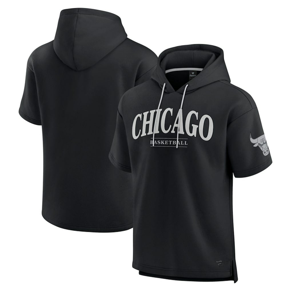 Chicago Bulls Elements Ready Short Sleeve Pullover Hoodie Black - Fanatics