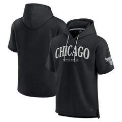 Chicago Bulls Elements Ready Short Sleeve Pullover Hoodie Black - Fanatics