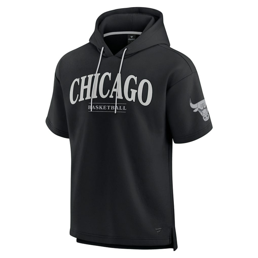 Chicago Bulls Elements Ready Short Sleeve Pullover Hoodie Black - Fanatics