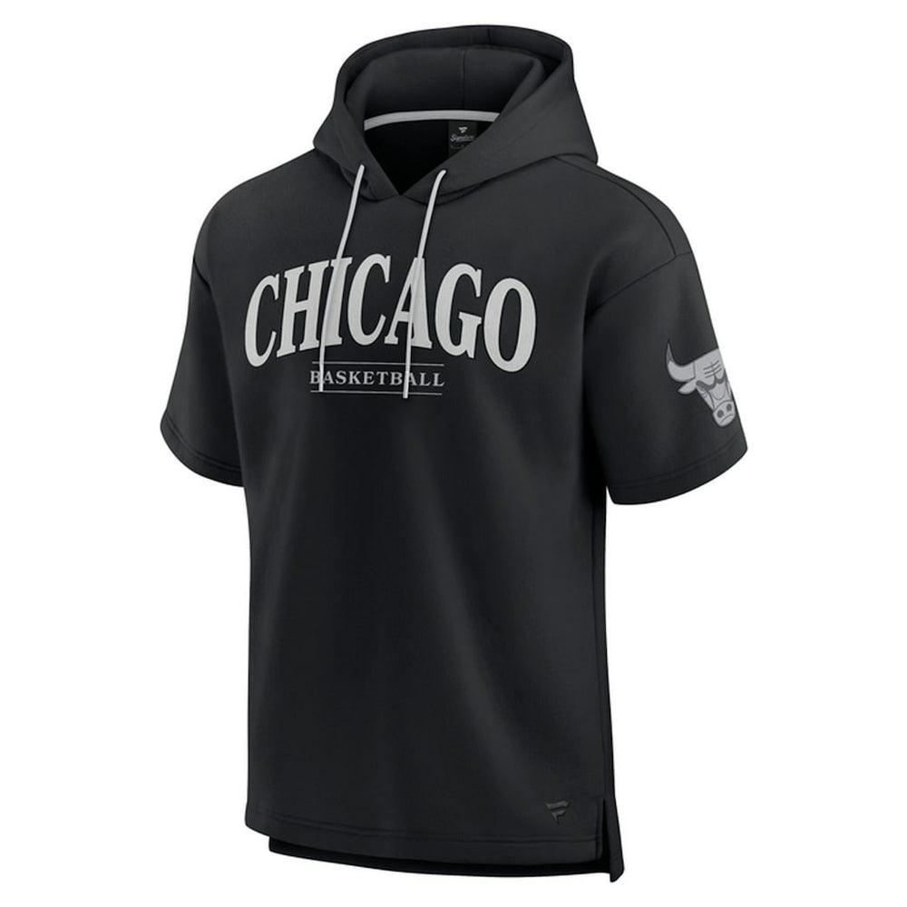 Chicago Bulls Elements Ready Short Sleeve Pullover Hoodie Black - Fanatics