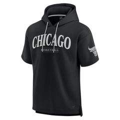 Chicago Bulls Elements Ready Short Sleeve Pullover Hoodie Black - Fanatics