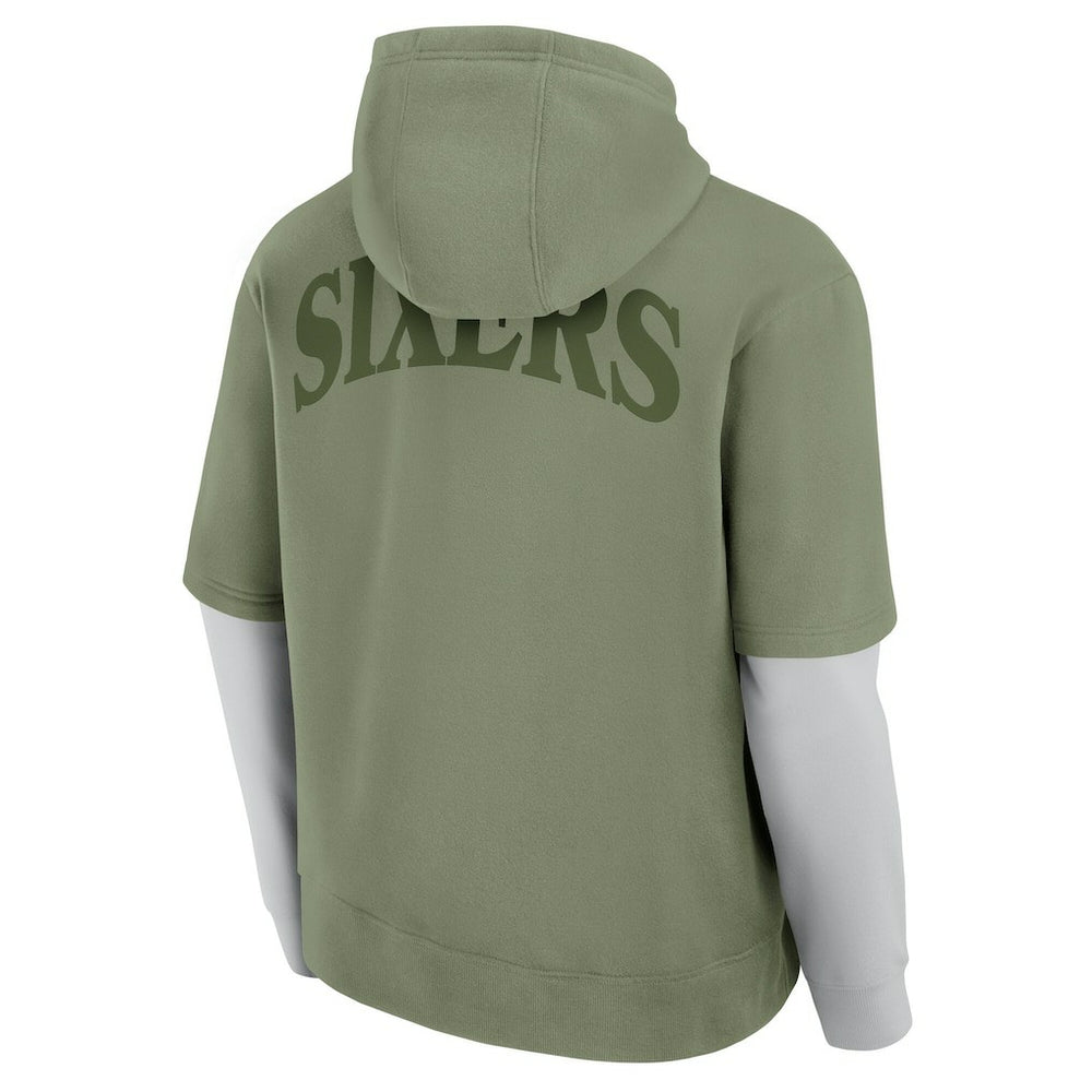 Philadelphia 76ers Elements Sleek Pullover Hoodie Olive - Fanatics outlet