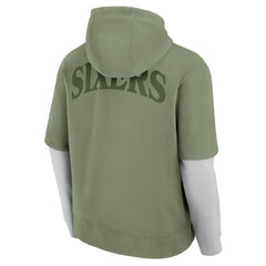 Philadelphia 76ers Elements Sleek Pullover Hoodie Olive - Fanatics outlet
