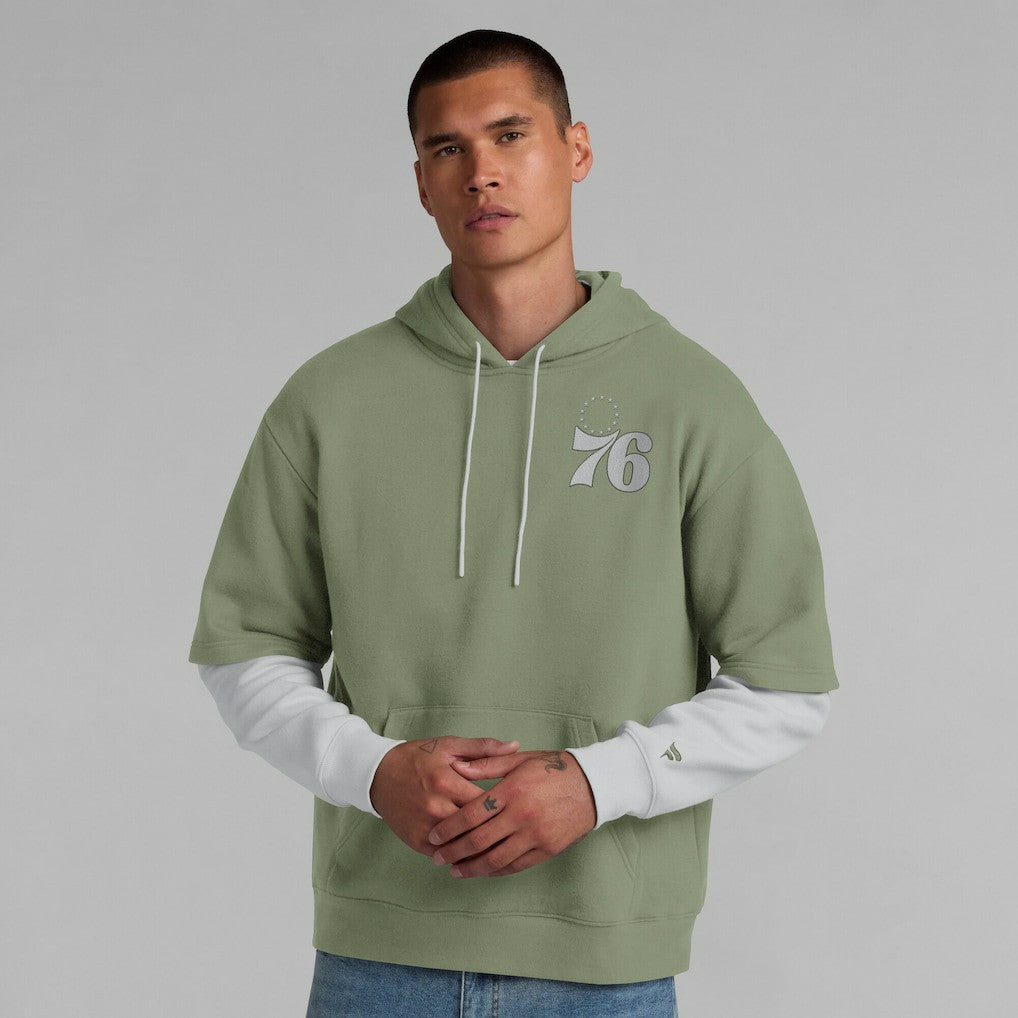 Philadelphia 76ers Elements Sleek Pullover Hoodie Olive - Fanatics outlet