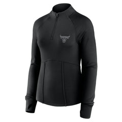 Chicago Bulls Women's Elements Match Raglan Quarter-Zip Top Black - Fanatics