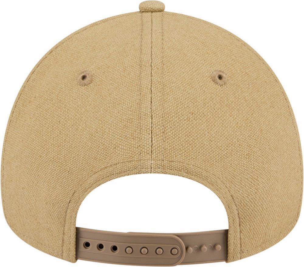 Chicago Cubs New Era Logo Essentials 9FORTY A-Frame Adjustable Hat - Khaki Hats