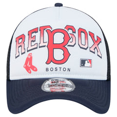 Boston Red Sox New Era Retro Wordmark 9FORTY A-Frame Trucker Adjustable Hat - White Hats