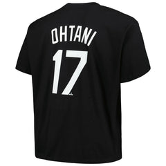 Shohei Ohtani Los Angeles Dodgers Profile Big & Tall Name & Number T-Shirt - Black T-shirts