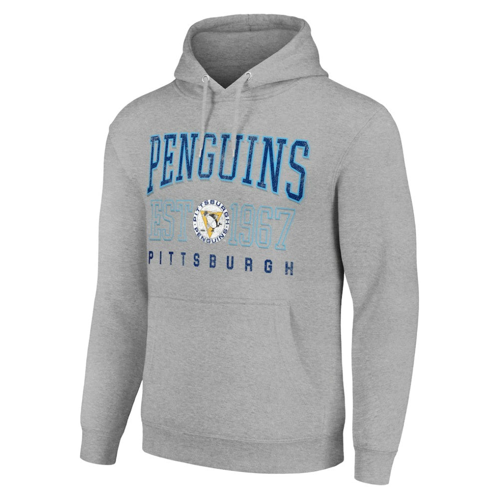 Pittsburgh Penguins Starter Retro Graphic Pullover Hoodie - Heather Gray | US 201066223