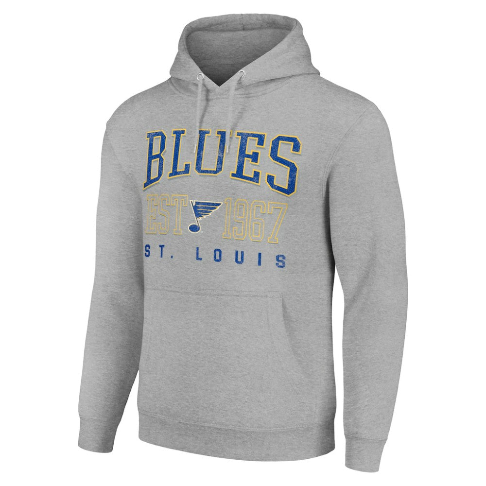 St. Louis Blues Starter Retro Graphic Pullover Hoodie - Heather Gray | US 201066224
