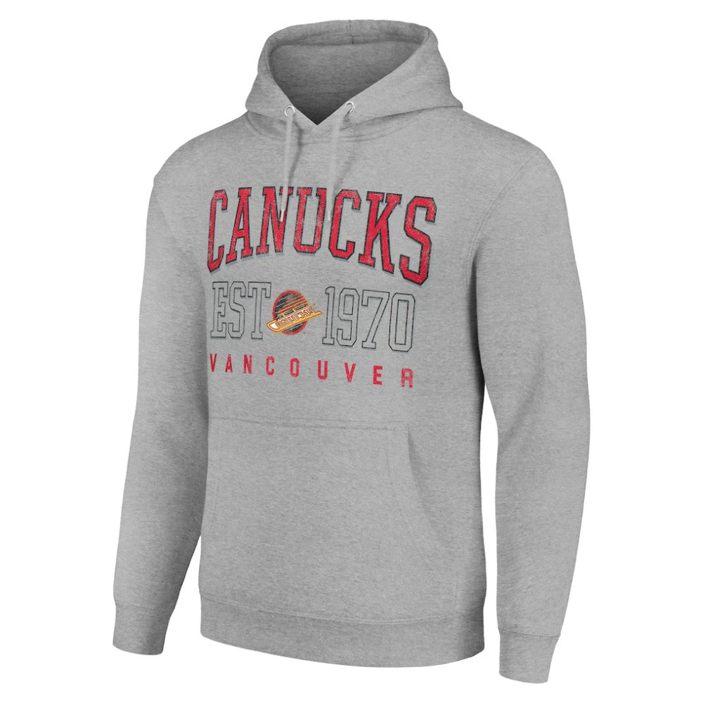 Vancouver Canucks Starter Retro Graphic Pullover Hoodie - Heather Gray | US 201066227