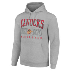 Vancouver Canucks Starter Retro Graphic Pullover Hoodie - Heather Gray | US 201066227