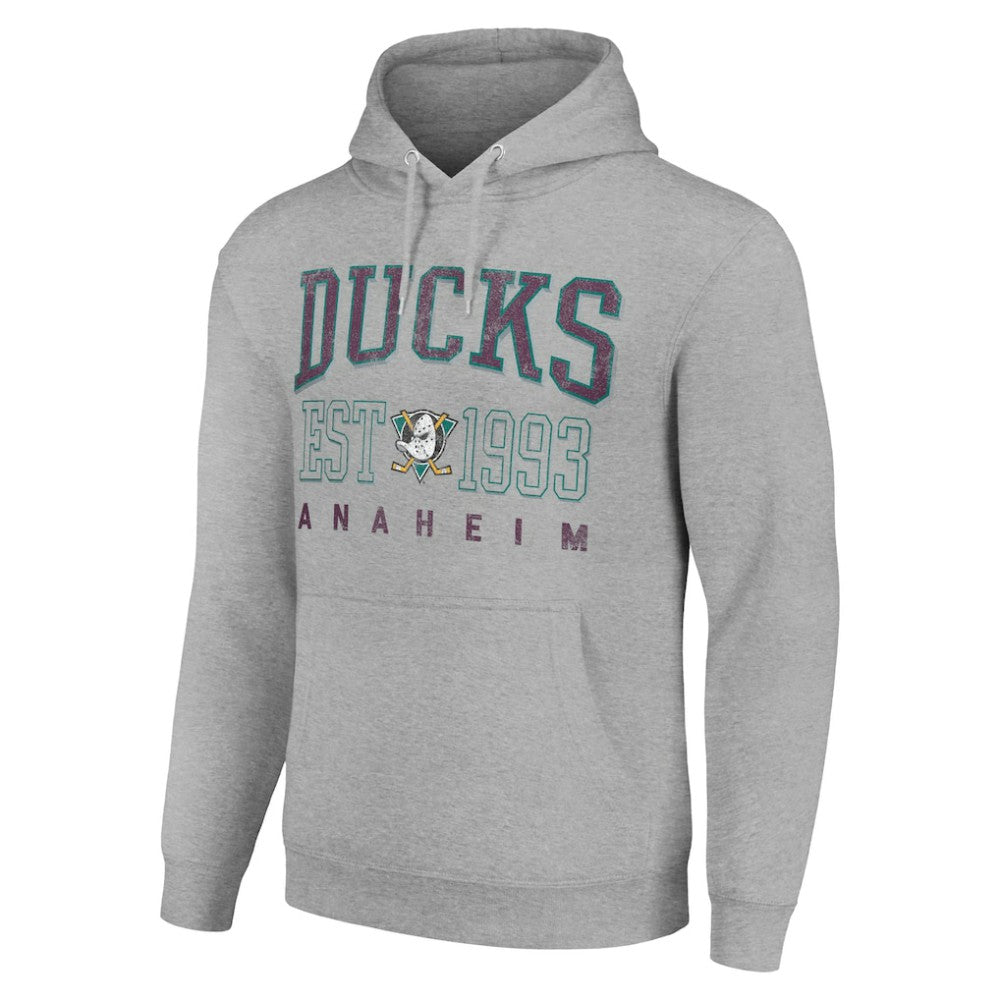 Anaheim Ducks Starter Retro Graphic Pullover Hoodie - Heather Gray | US 201066264