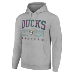 Anaheim Ducks Starter Retro Graphic Pullover Hoodie - Heather Gray | US 201066264