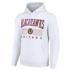 Chicago Blackhawks Starter Retro Graphic Pullover Hoodie - White | US 201066268