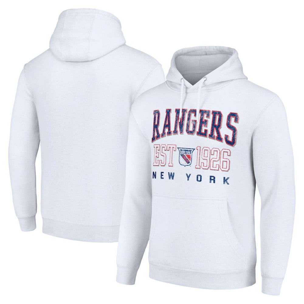 New York Rangers Starter Retro Graphic Pullover Hoodie - White | US 201066273