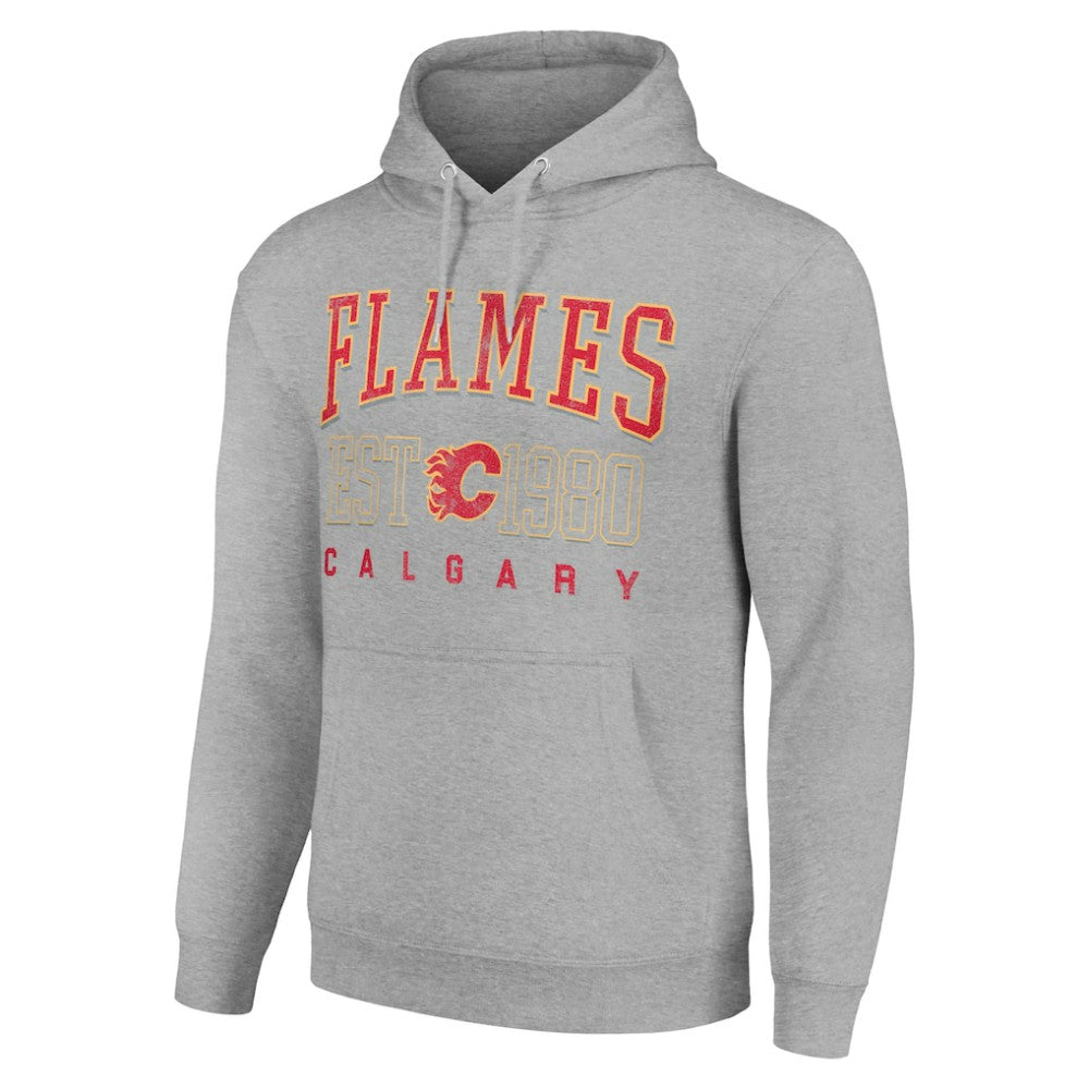 Calgary Flames Starter Retro Graphic Pullover Hoodie - Heather Gray | US 201066276