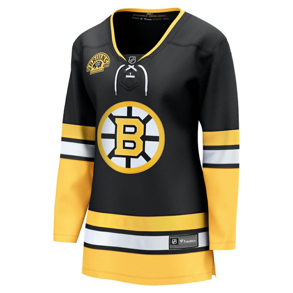 Boston Bruins Fanatics Women's Alternate 100th Anniversary Breakaway Jersey - Black | US 201066462