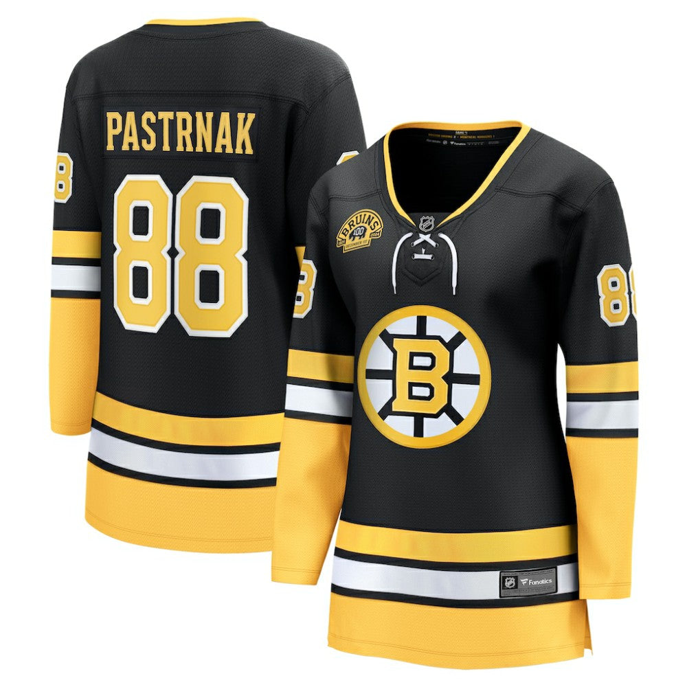 David Pastrnak Boston Bruins Fanatics Women's 100th Anniversary Breakaway Jersey - Black | US 201066492