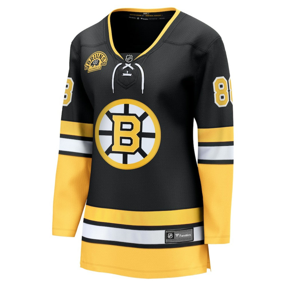 David Pastrnak Boston Bruins Fanatics Women's 100th Anniversary Breakaway Jersey - Black | US 201066492