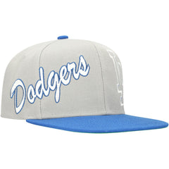 Los Angeles Dodgers Mitchell & Ness Knock Out Panel Snapback Hat - Gray/Royal Hats