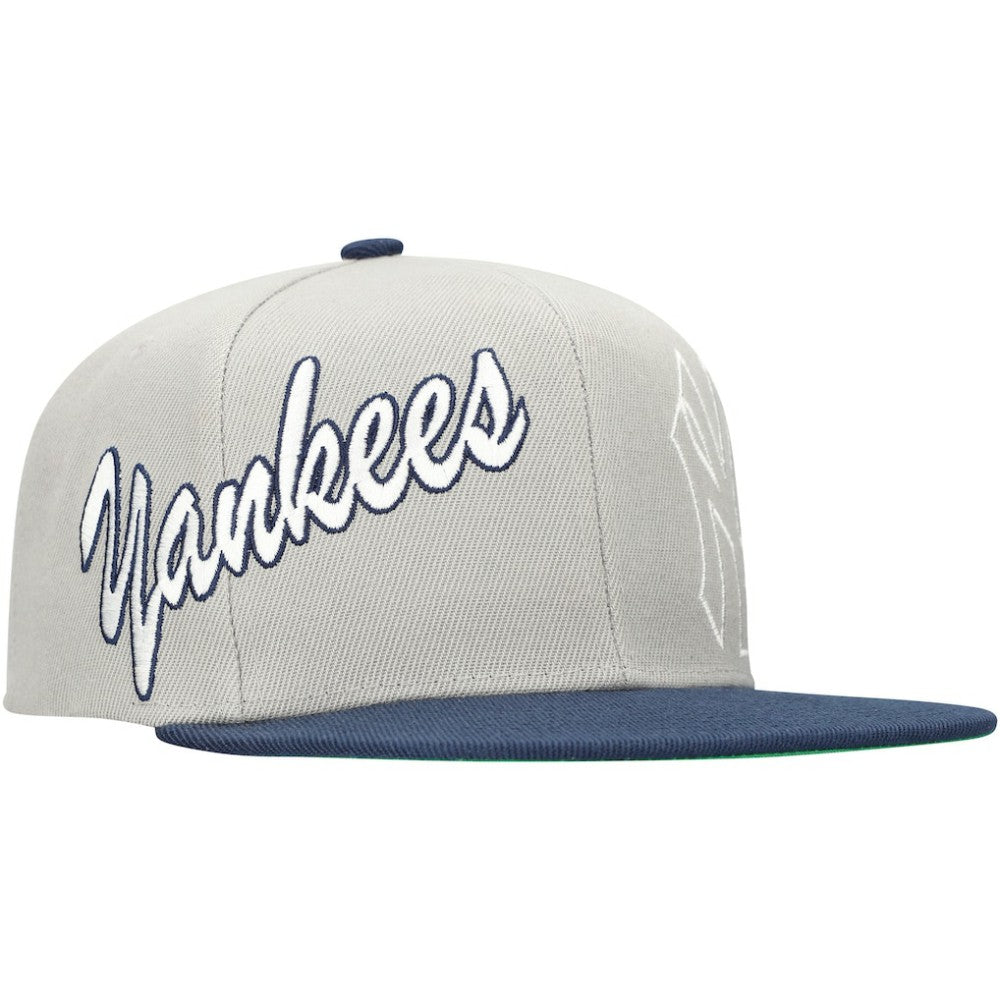 New York Yankees Mitchell & Ness Knock Out Panel Snapback Hat - Gray Hats