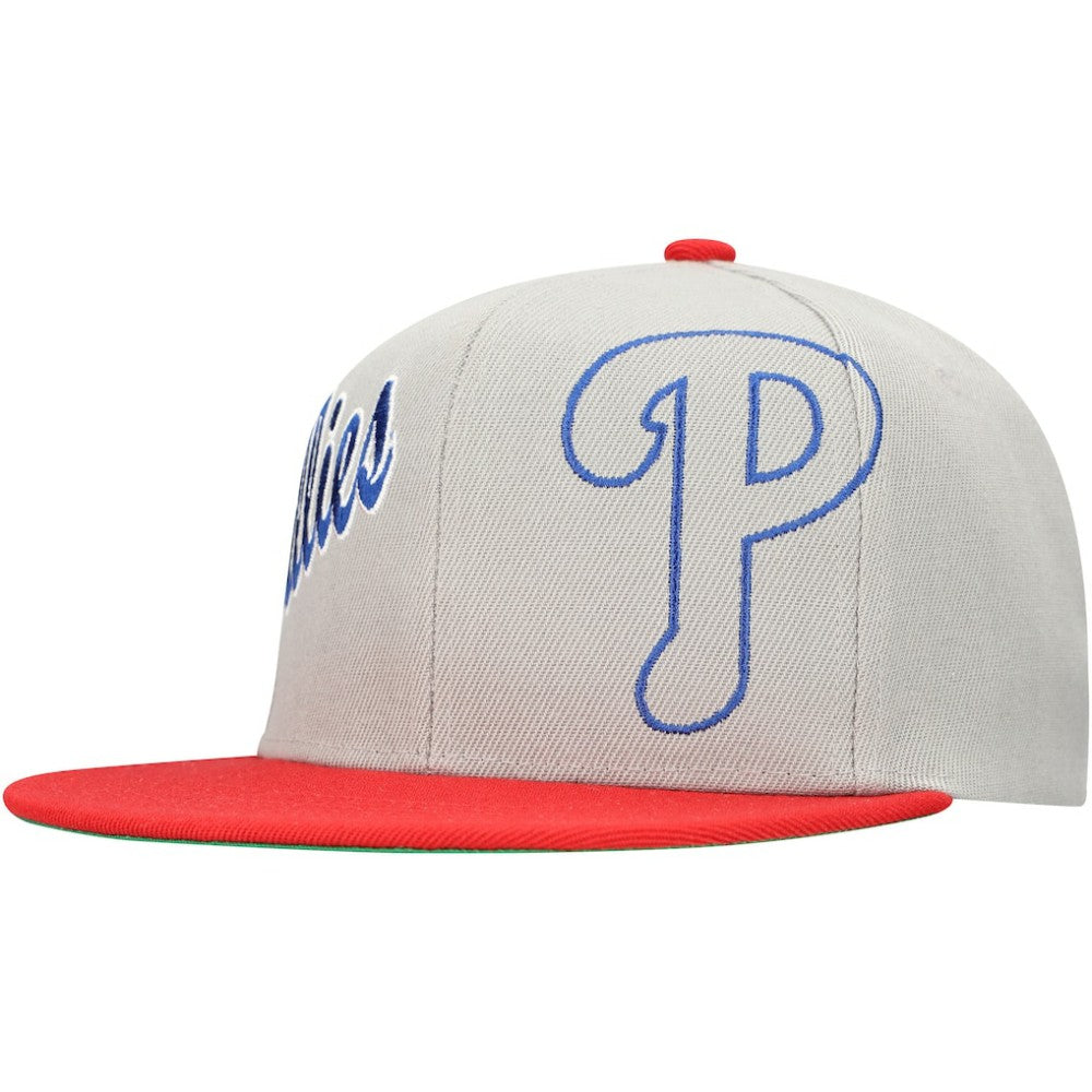 Philadelphia Phillies Mitchell & Ness Knock Out Panel Snapback Hat - Gray Hats