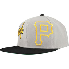 Pittsburgh Pirates Mitchell & Ness Knock Out Panel Snapback Hat - Gray Hats