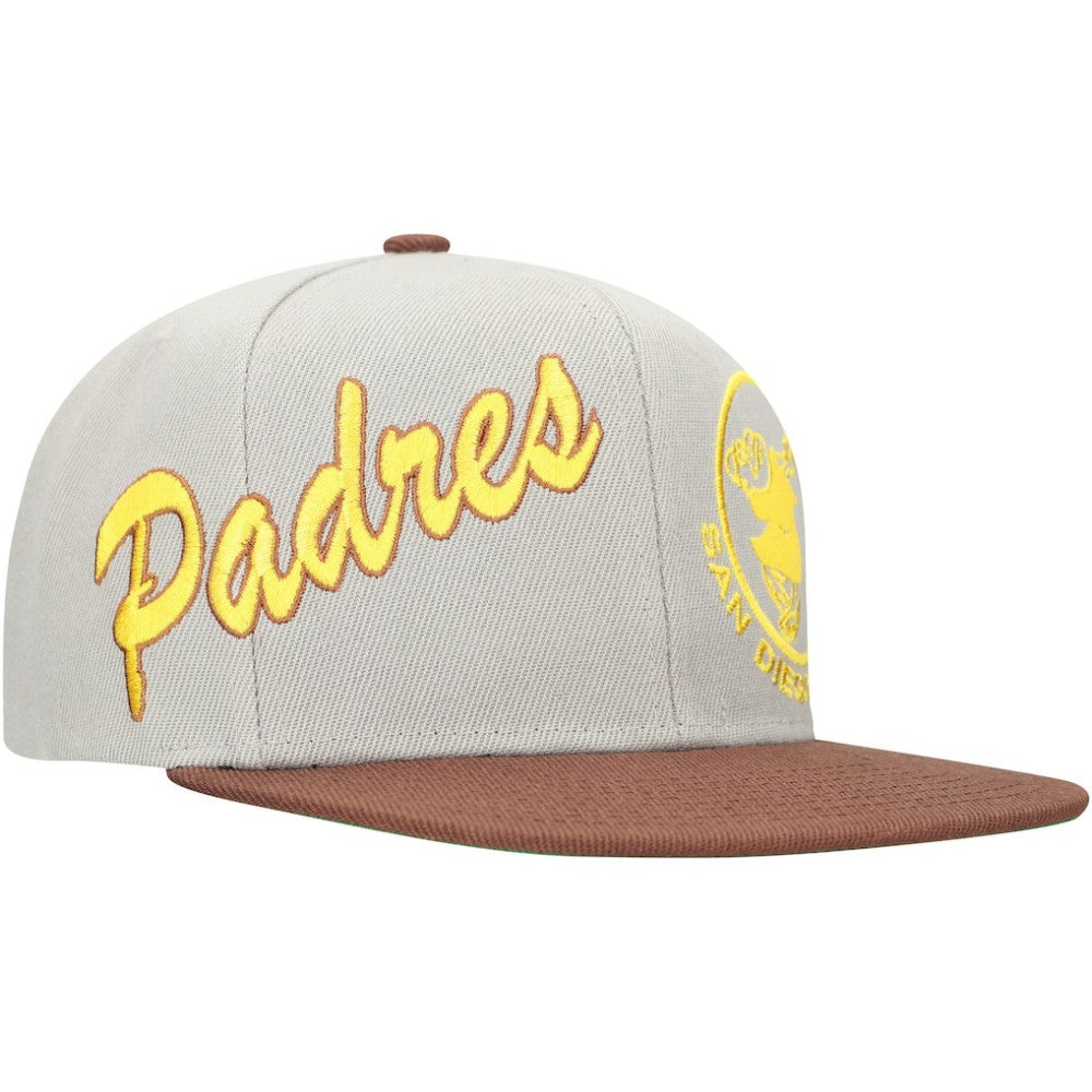 San Diego Padres Mitchell & Ness Knock Out Panel Snapback Hat - Gray/Brown Hats