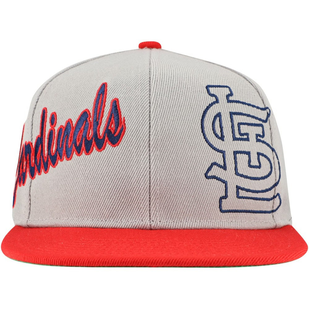 St. Louis Cardinals Mitchell & Ness Knock Out Panel Snapback Hat - Gray Hats
