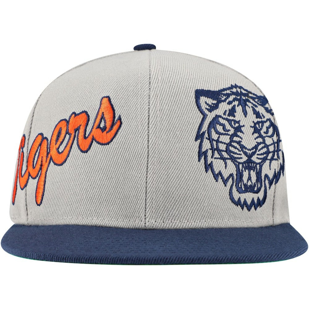 Detroit Tigers Mitchell & Ness Knock Out Panel Snapback Hat - Gray Hats