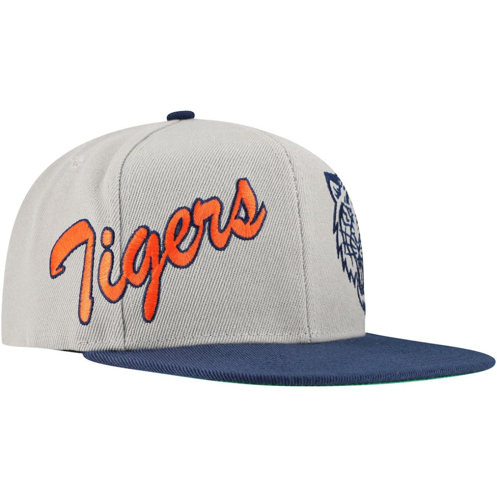 Detroit Tigers Mitchell & Ness Knock Out Panel Snapback Hat - Gray Hats