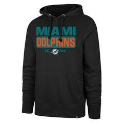Miami Dolphins '47 Box Out Headline Pullover Hoodie - Black Hoodies