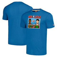 Shai Gilgeous-Alexander & Chet Holmgren Oklahoma City Thunder Homage Unisex NBA Jam Tri-Blend T-Shirt Blue