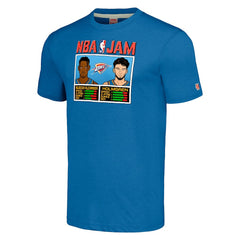 Shai Gilgeous-Alexander & Chet Holmgren Oklahoma City Thunder Homage Unisex NBA Jam Tri-Blend T-Shirt Blue