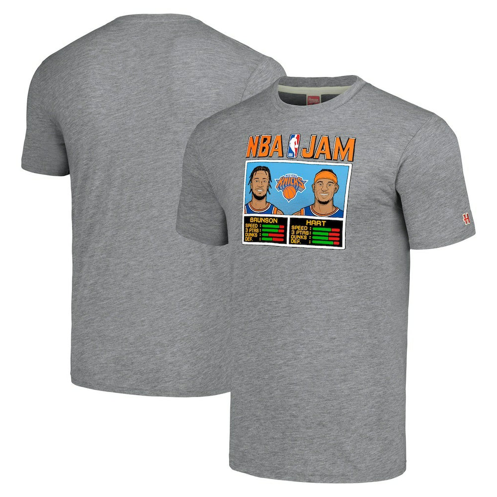 Jalen Brunson & Josh Hart New York Knicks Homage Unisex NBA Jam Tri-Blend T-Shirt Gray outlet