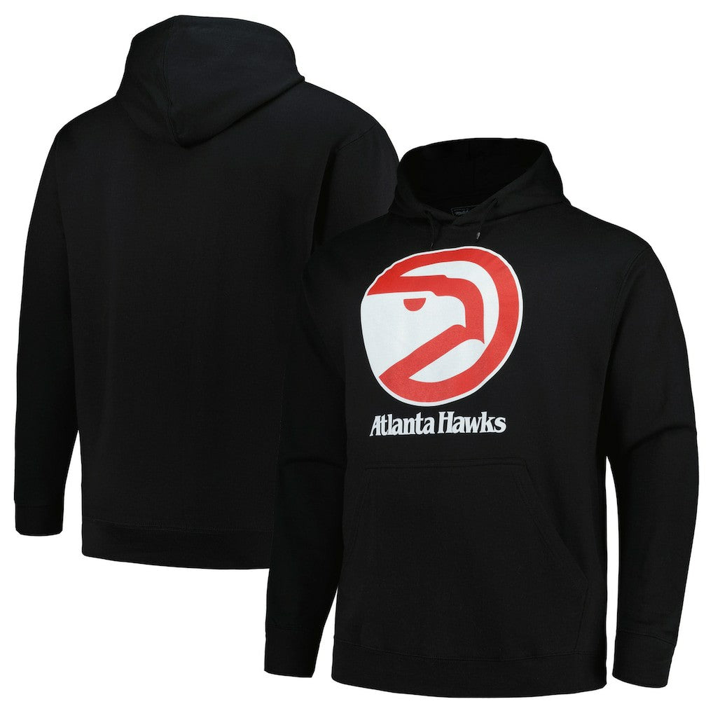 Atlanta Hawks Hardwood Classics Big & Tall Pullover Hoodie Black - Mitchell & Ness